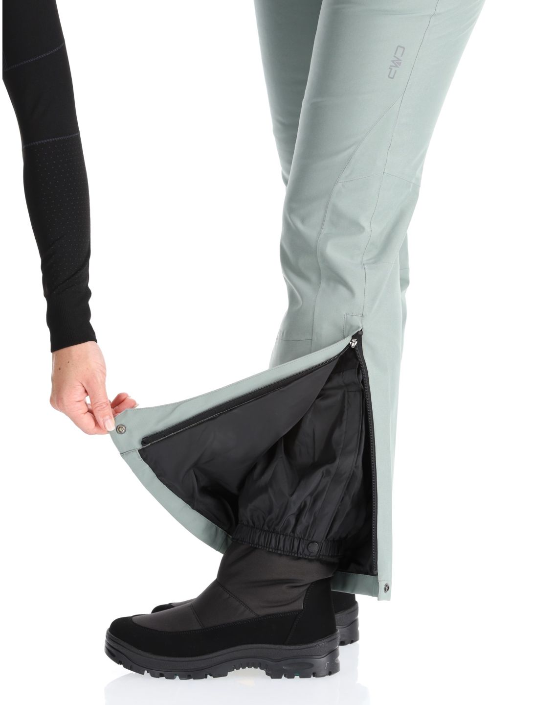 CMP, 3W18596N pantaloni da sci donna Mineral verde 