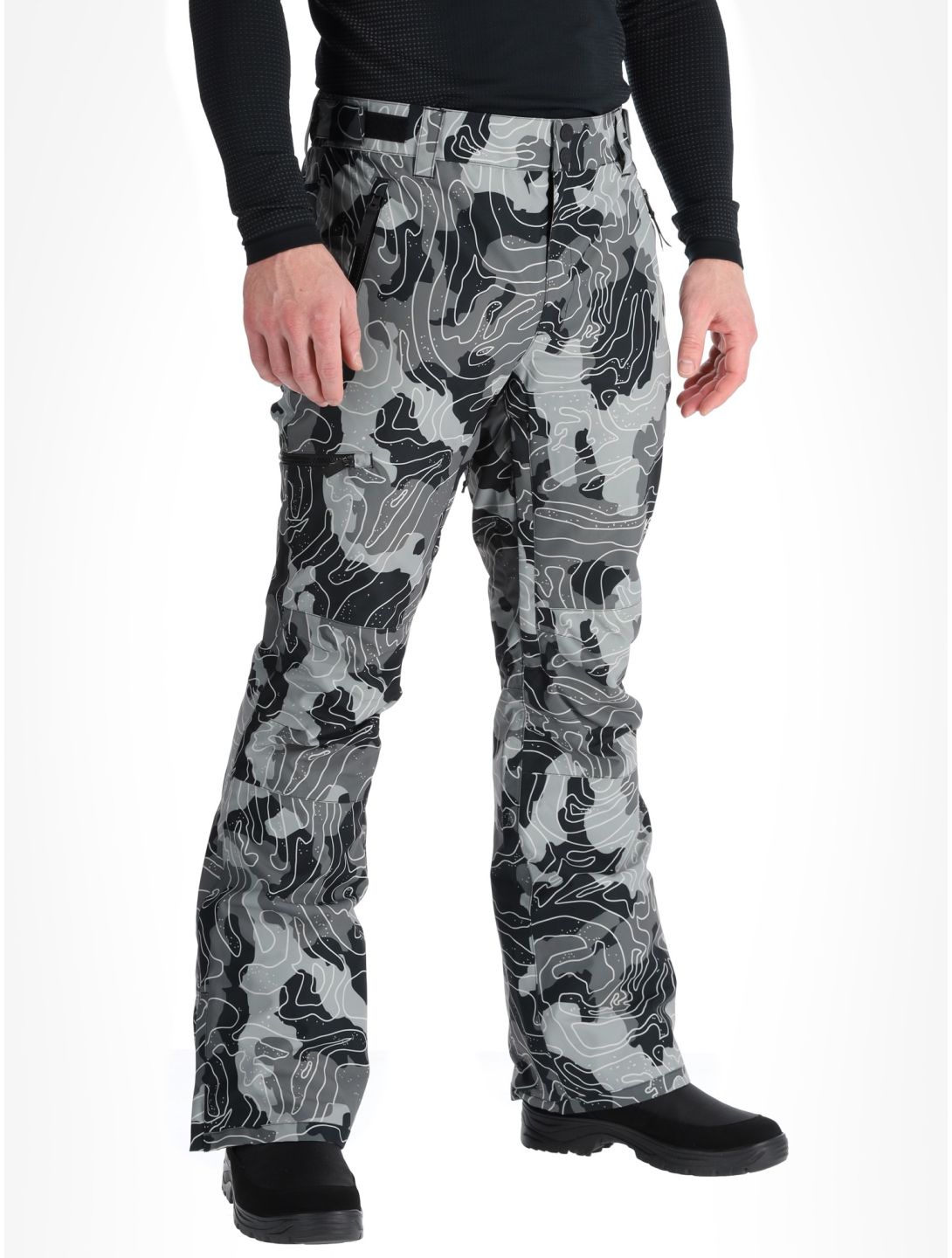 ColourWear, M Sharp pantaloni da sci uomo Black Map grigio, nero 