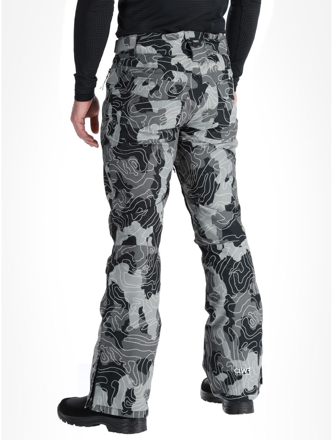 ColourWear, M Sharp pantaloni da sci uomo Black Map grigio, nero 