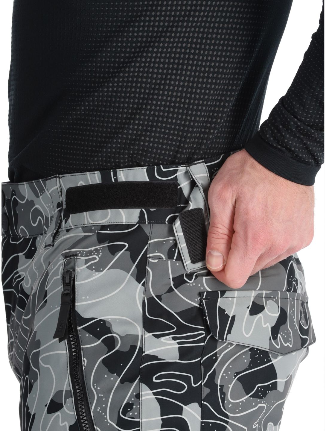 ColourWear, M Sharp pantaloni da sci uomo Black Map grigio, nero 