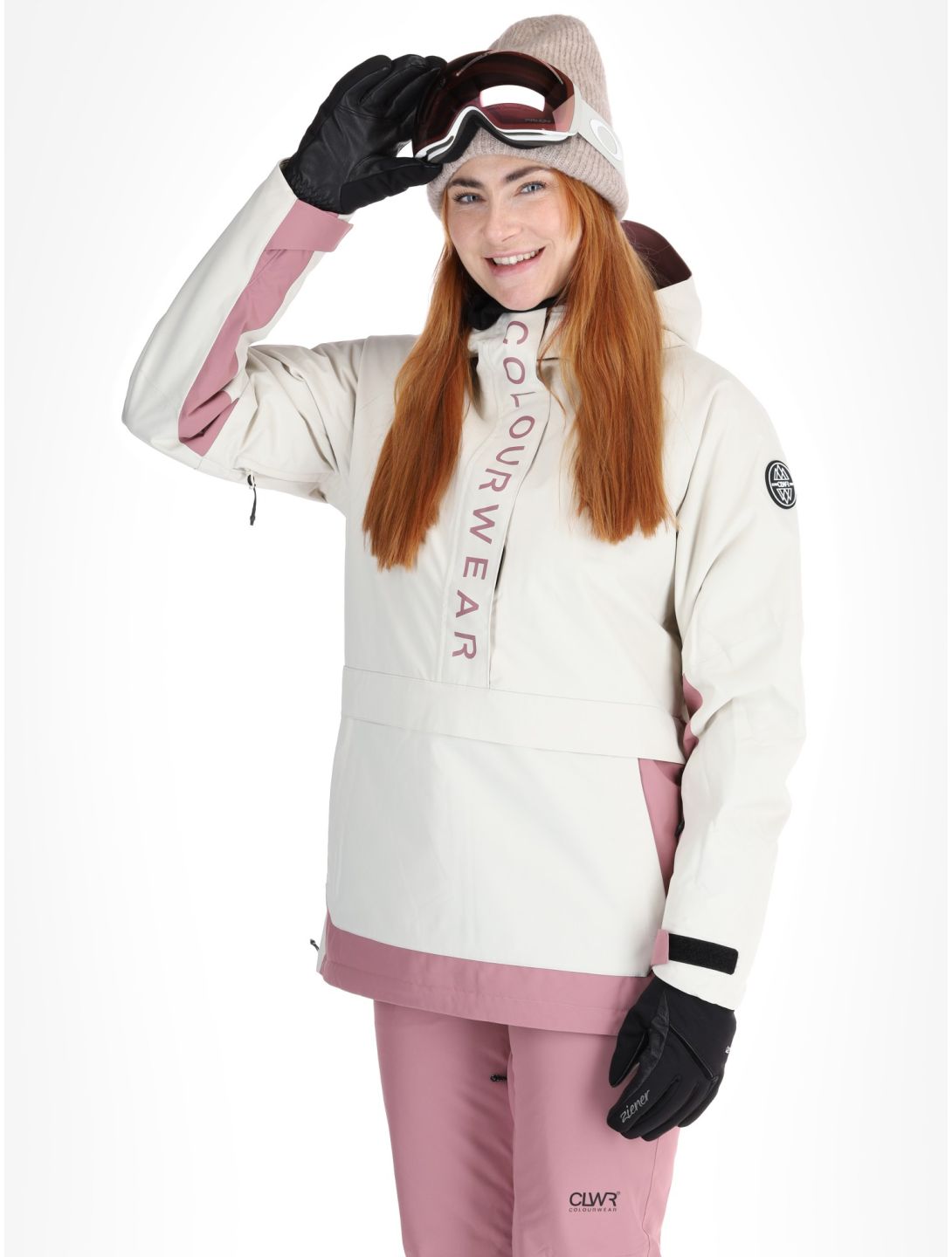 ColourWear, W Signature anorak donna Off-White bianco, viola 