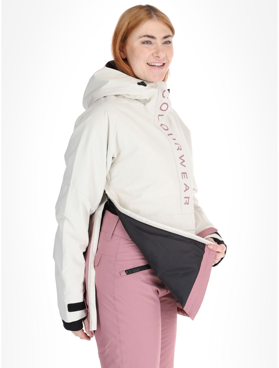 ColourWear, W Signature anorak donna Off-White bianco, viola 