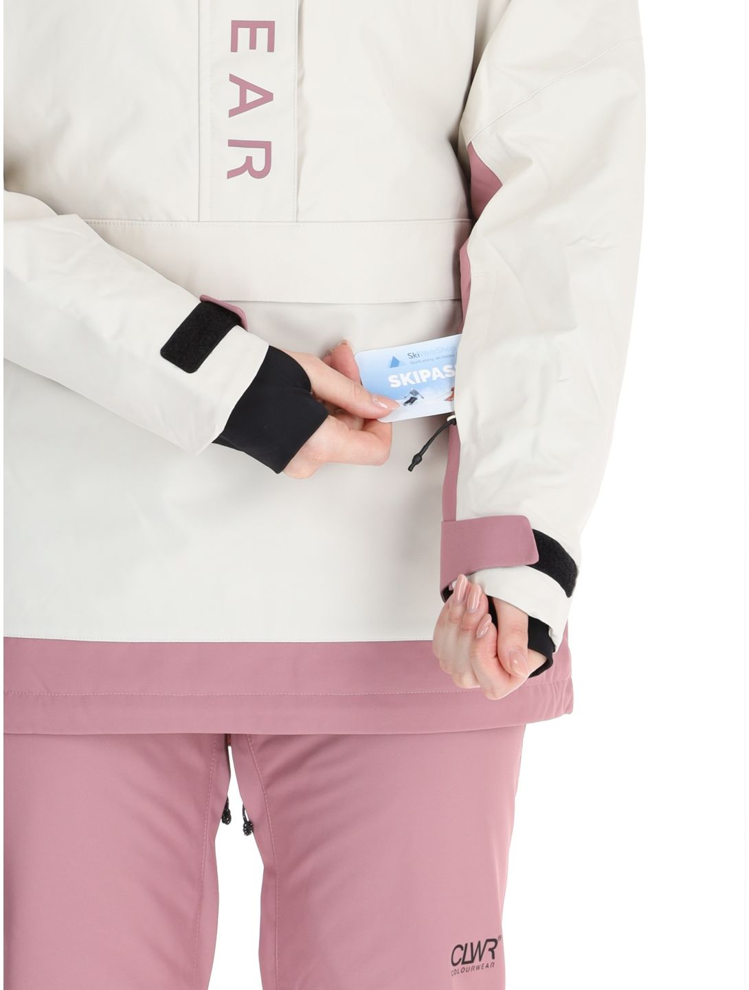 ColourWear, W Signature anorak donna Off-White bianco, viola 