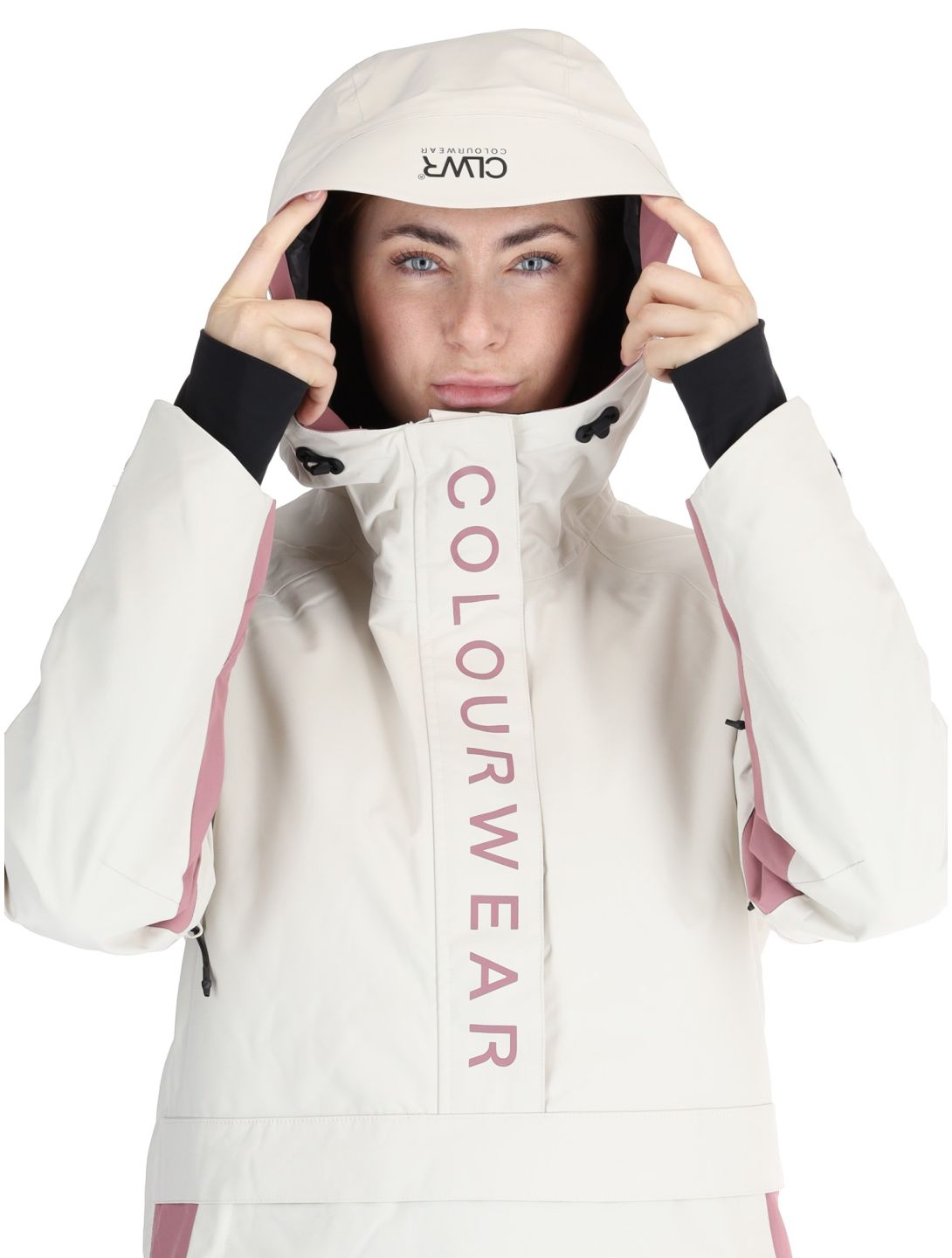 ColourWear, W Signature anorak donna Off-White bianco, viola 