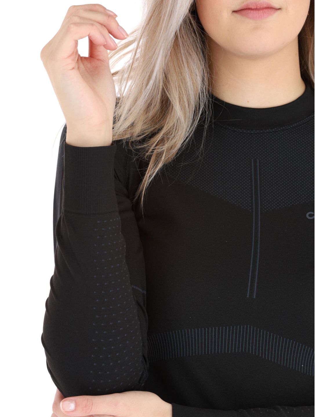 Craft, Active Intensity Crewneck LS maglia termica donna Black / Asphalt nero 