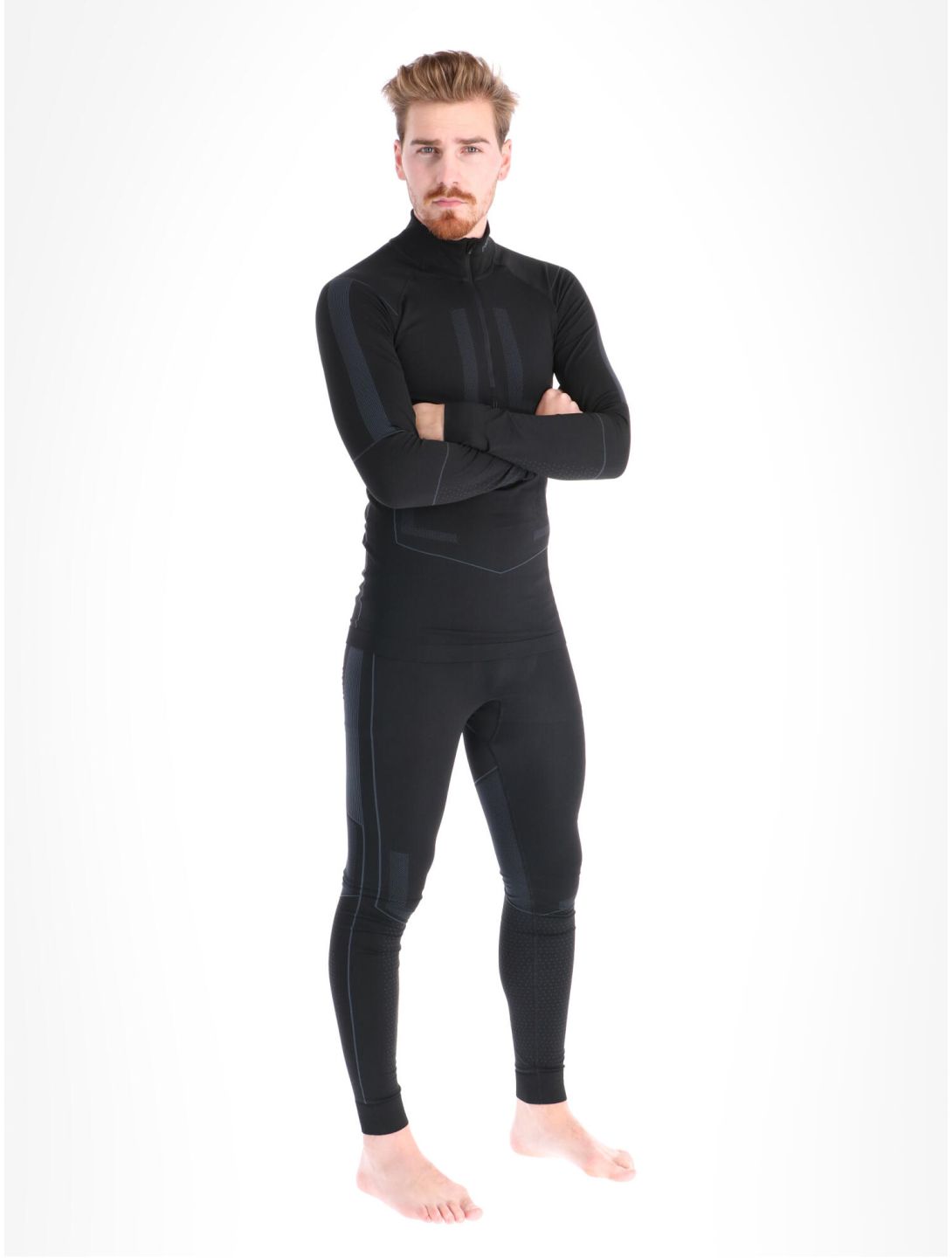 Craft, Active Intensity Zip maglia termica uomo Black / Asphalt nero 