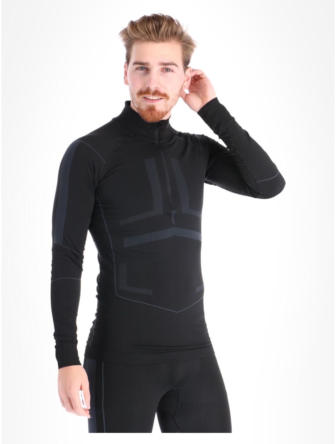 Craft, Active Intensity Zip maglia termica uomo Black / Asphalt nero 