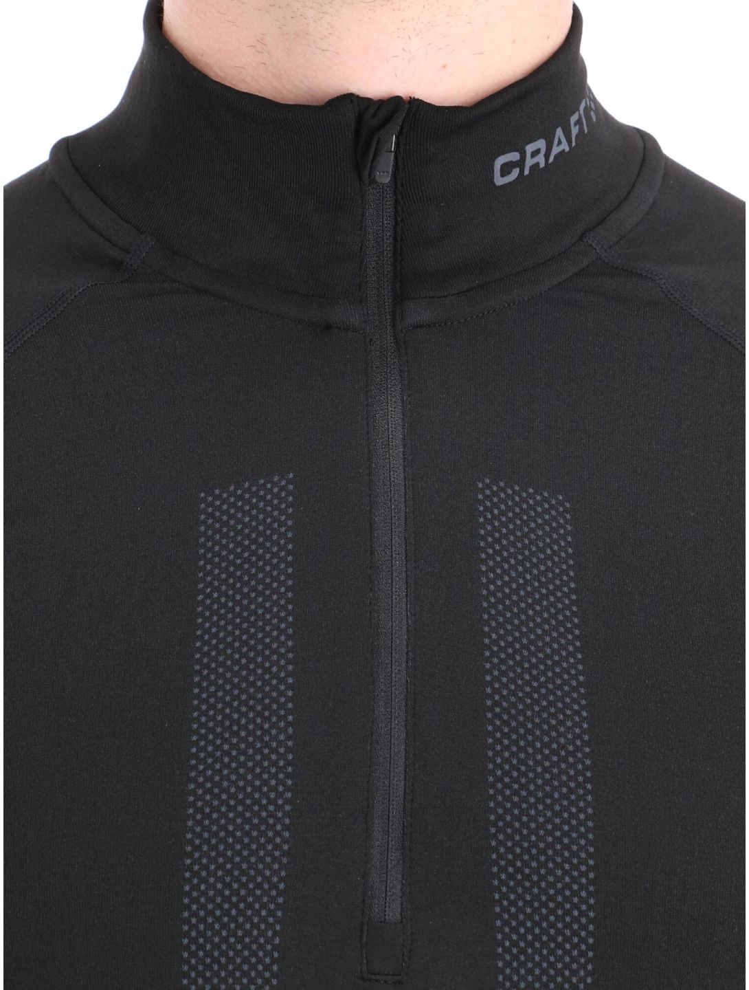 Craft, Active Intensity Zip maglia termica uomo Black / Asphalt nero 