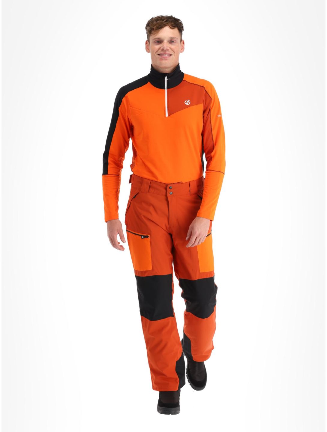 Dare2b, Baseplate pantaloni da sci uomo Rooibos Tea / Puffins Orange arancio 