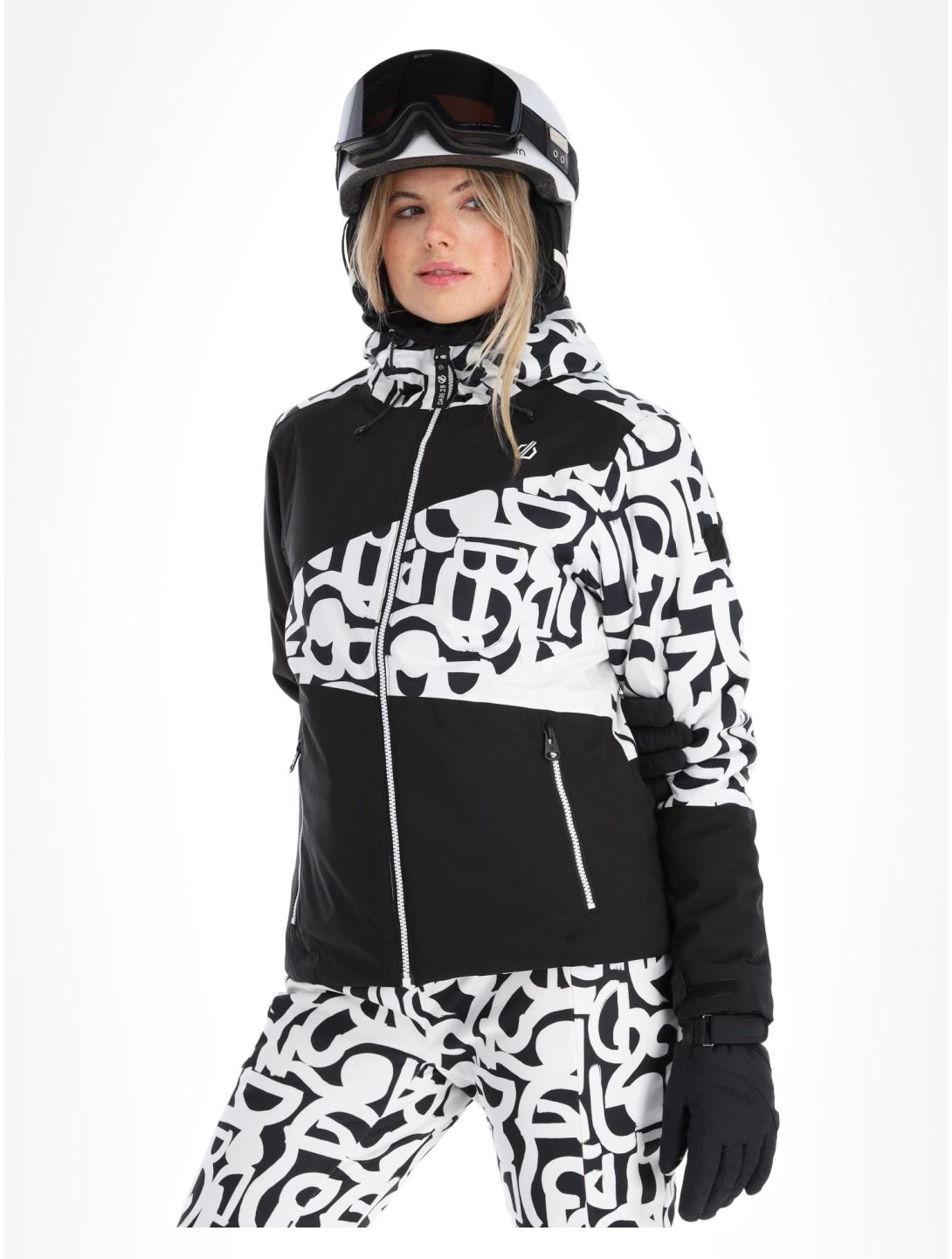 Dare2b, Ice giacca sci donna Black and White Graffiti Print / Black bianco, nero 