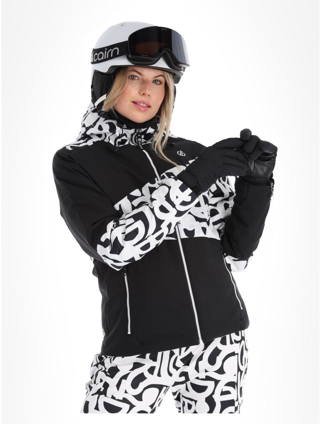 Dare2b, Ice giacca sci donna Black and White Graffiti Print / Black bianco, nero 