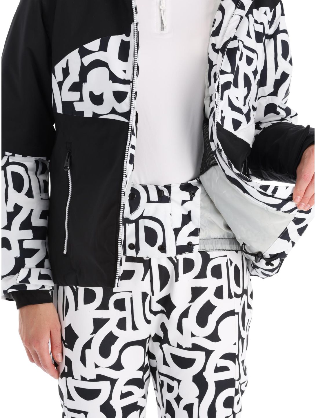 Dare2b, Ice giacca sci donna Black and White Graffiti Print / Black bianco, nero 