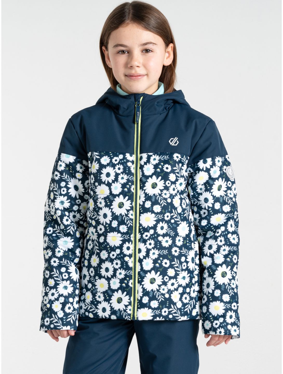 Dare2b, Liftie giacca sci bambino Moonlight Denim / Moonlight Denim Daisy Print bianco, blu 