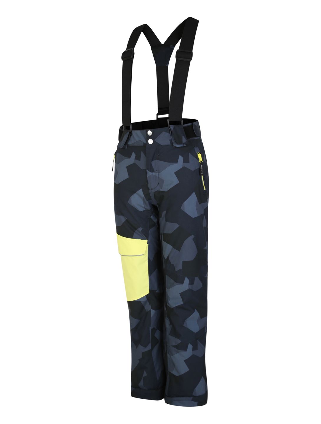 Dare2b, Pow pantaloni da sci bambino Black Geo Camo Print grigio, nero 