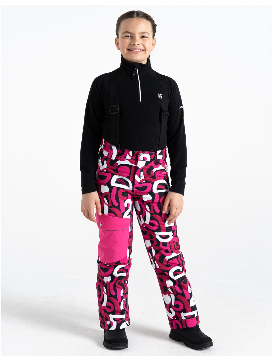 Dare2b, Pow pantaloni da sci bambino Kids Ski Graffiti Print rosso 