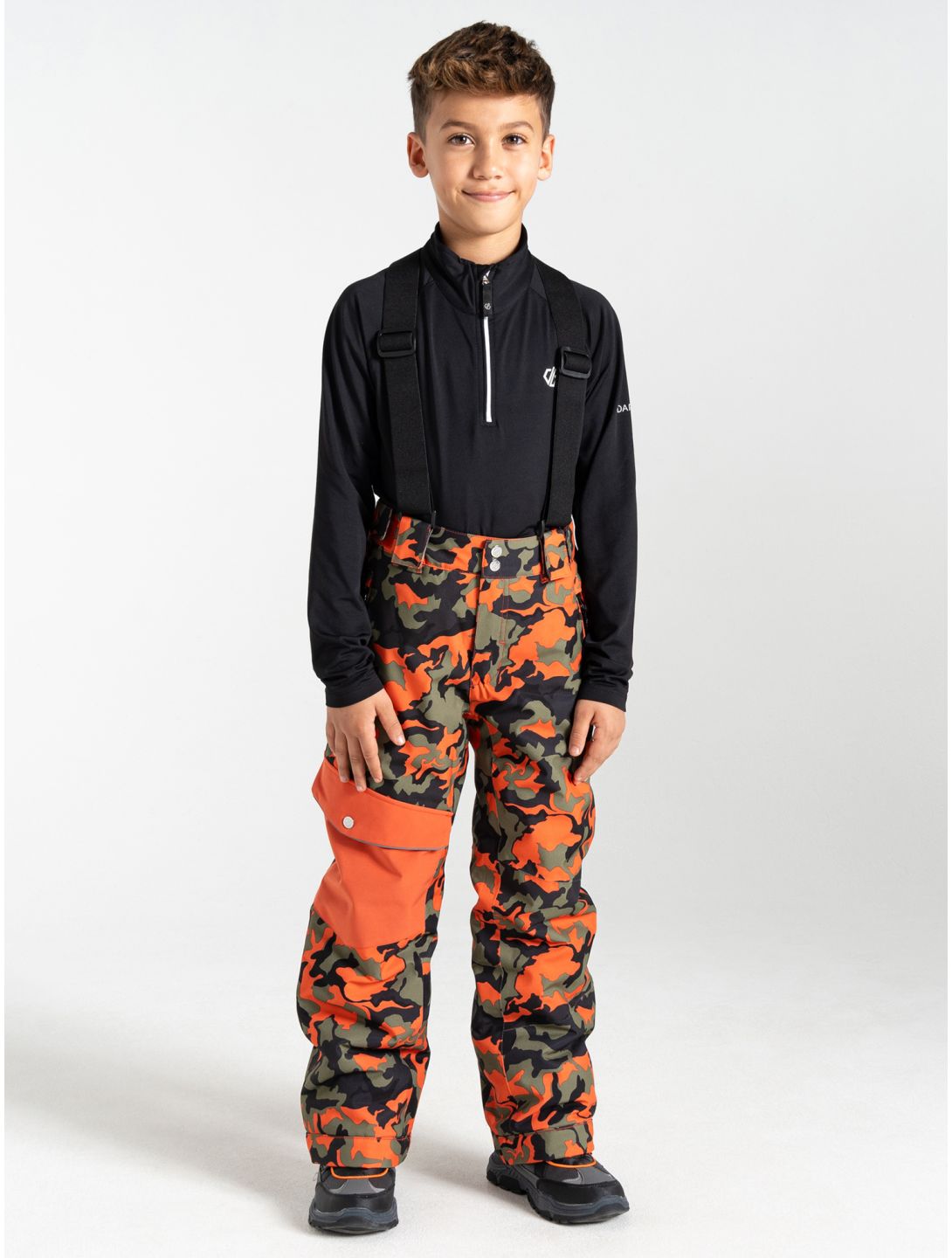 Dare2b, Pow pantaloni da sci bambino Orange Rust Camo Print arancio 