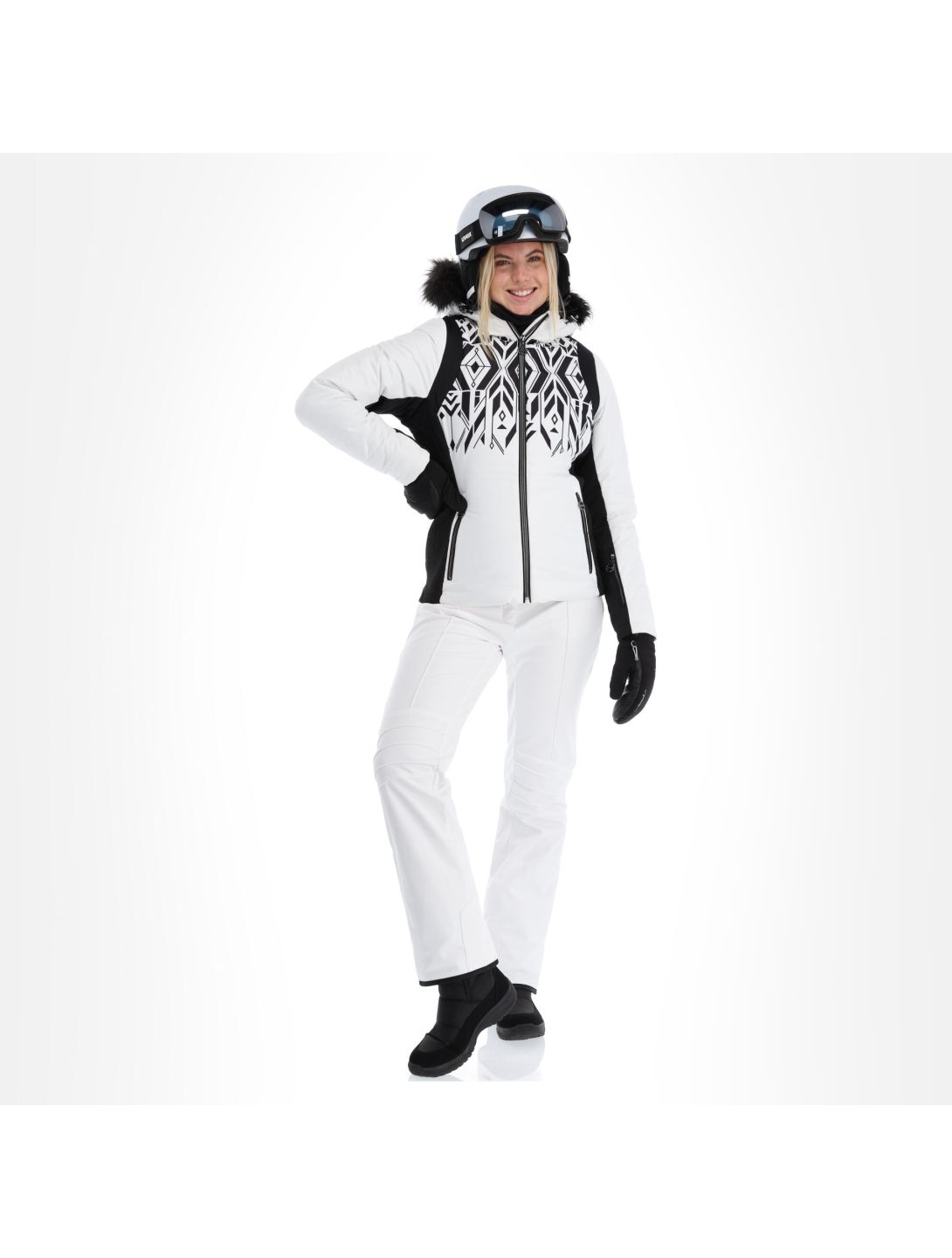 Giacca da Sci Donna +4 colore Nero Bianco - Hot Stuff 