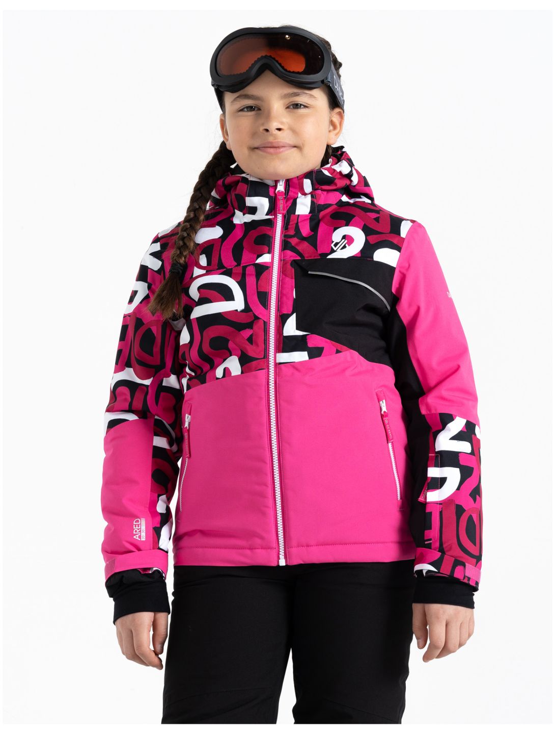 Dare2b, Traverse giacca sci bambino Kids Ski Graffiti Print / Black rosa 