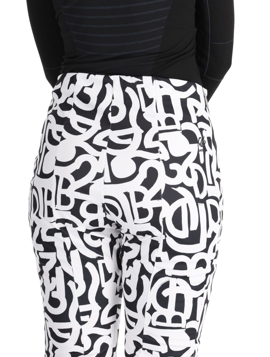 Dare2b, Upshill pantaloni da sci softshell donna Black and White Graffiti Print bianco, nero 