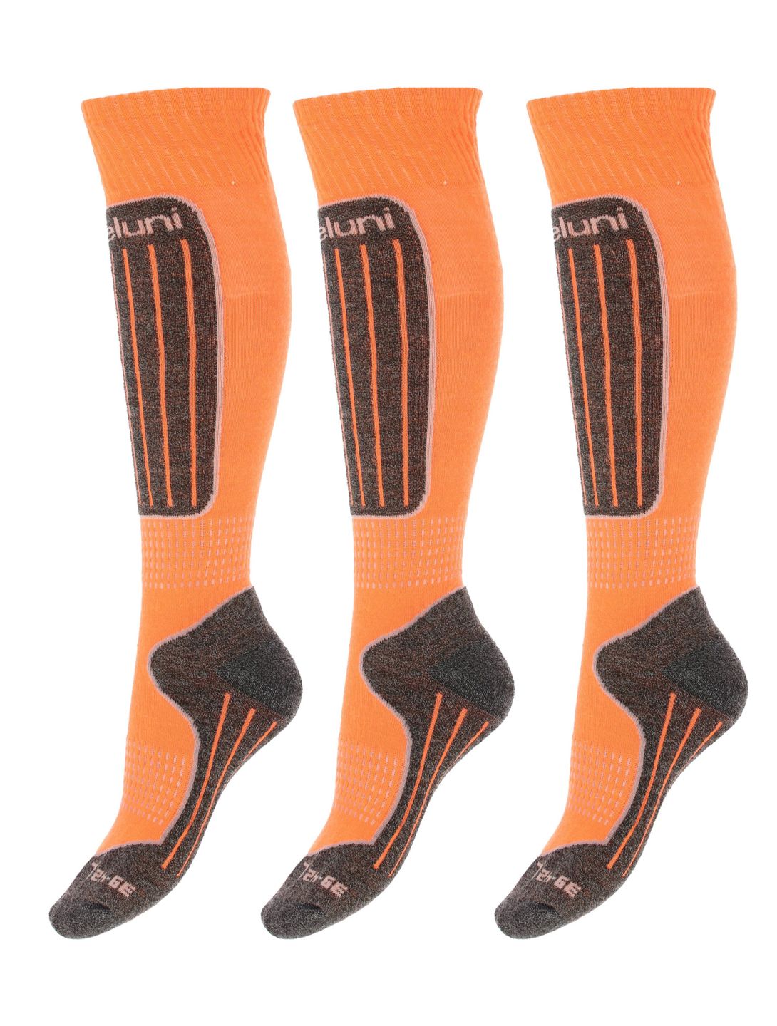 Deluni, Gaia 3 pair calzini da sci 3 paia unisex Orange arancio 