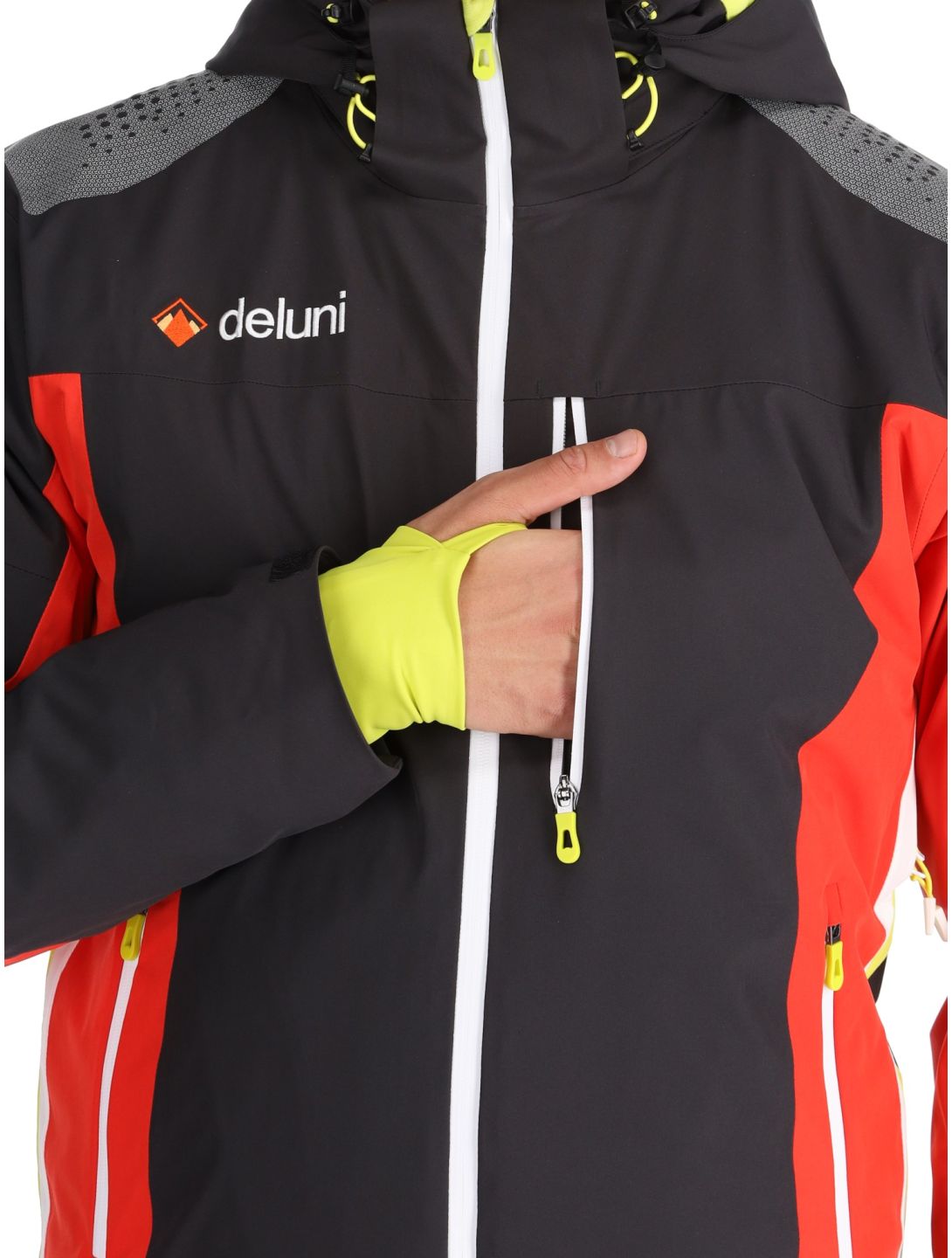 Deluni, Challenger 4 giacca sci uomo Black/ Red nero, rosso 