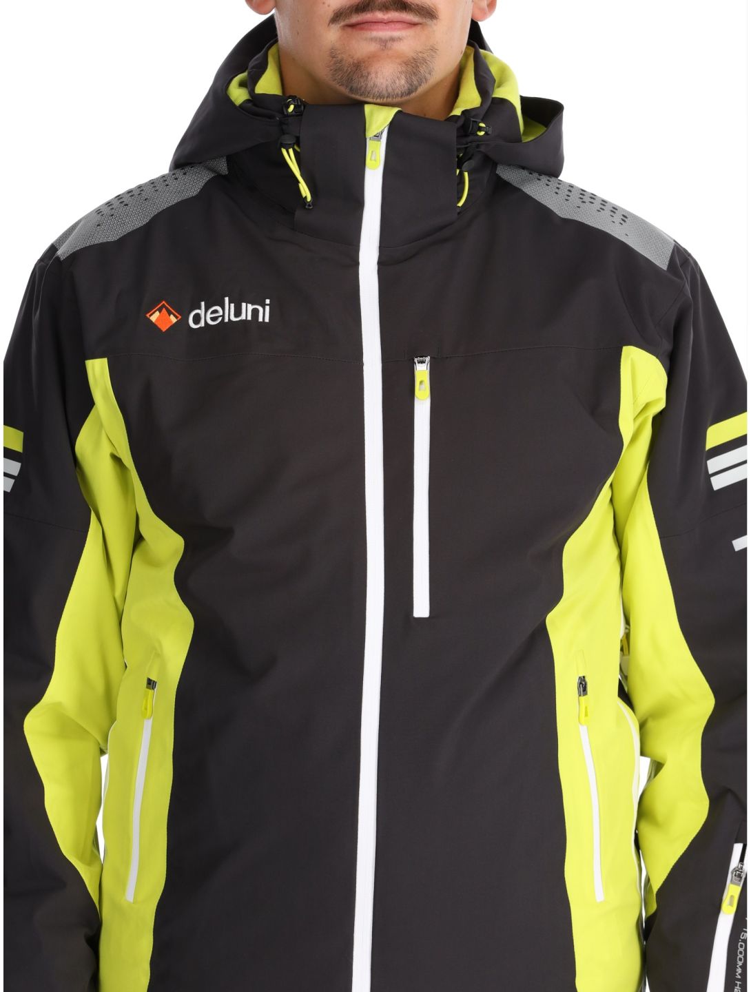 Deluni, Challenger 4 giacca sci uomo Black / Yellow Lime giallo, nero 