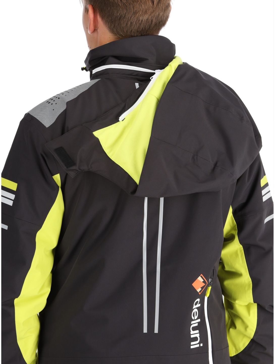 Deluni, Challenger 4 giacca sci uomo Black / Yellow Lime giallo, nero 