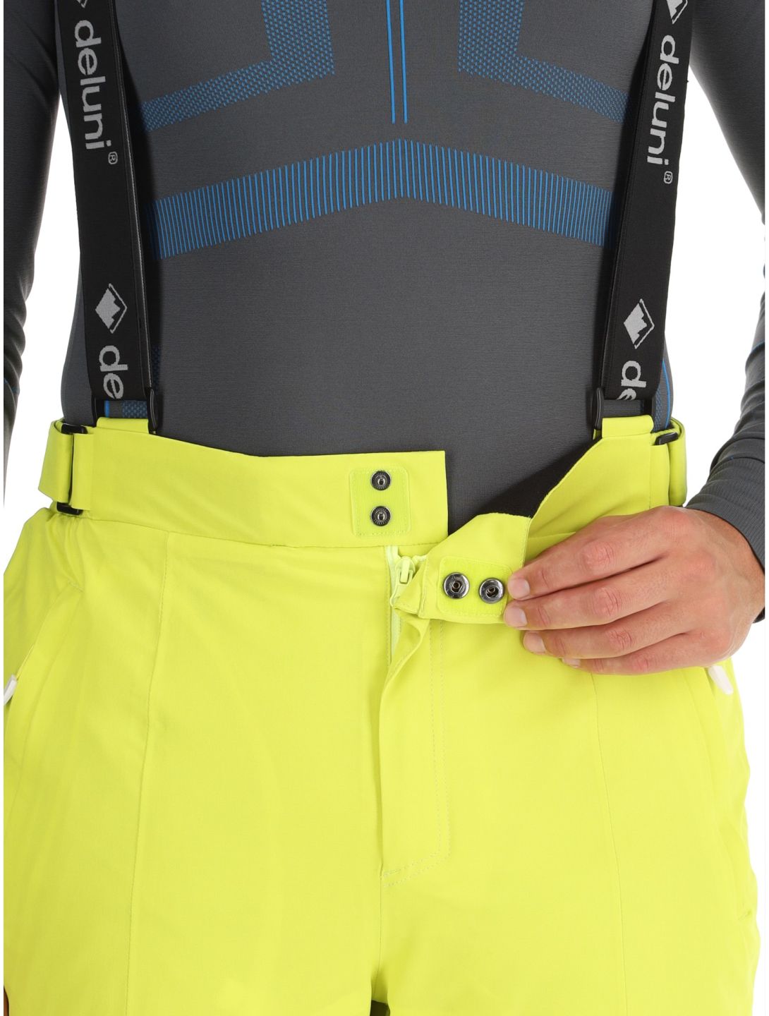 Deluni, Challenger 4 pantaloni da sci uomo Yellow Lime giallo 