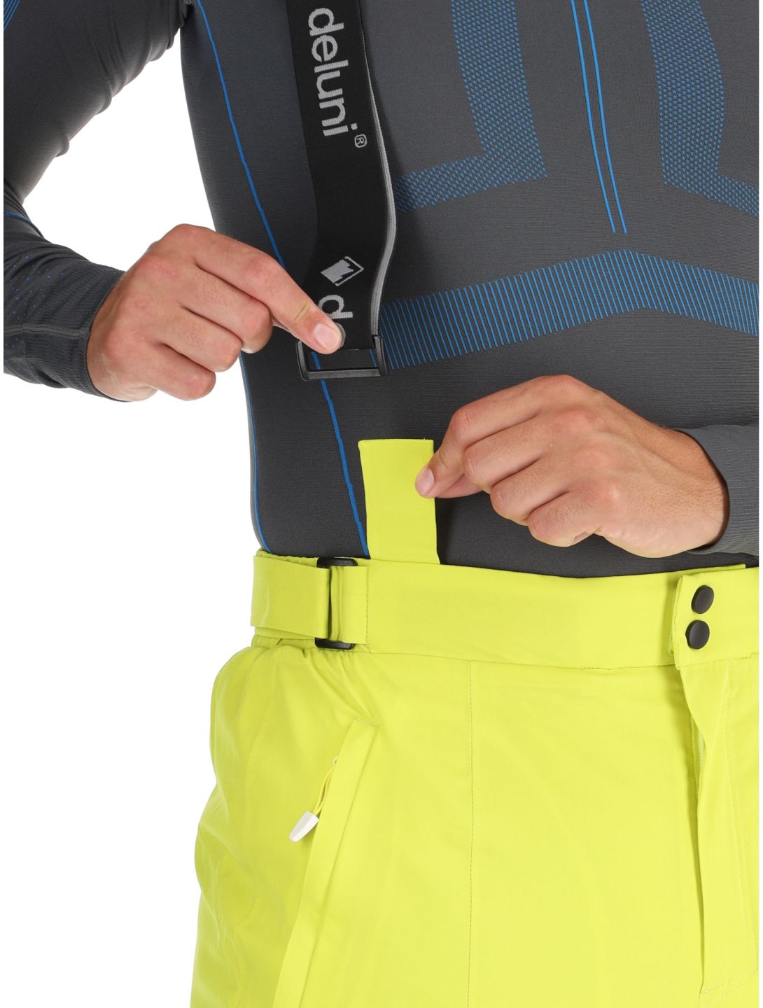 Deluni, Challenger 4 pantaloni da sci uomo Yellow Lime giallo 