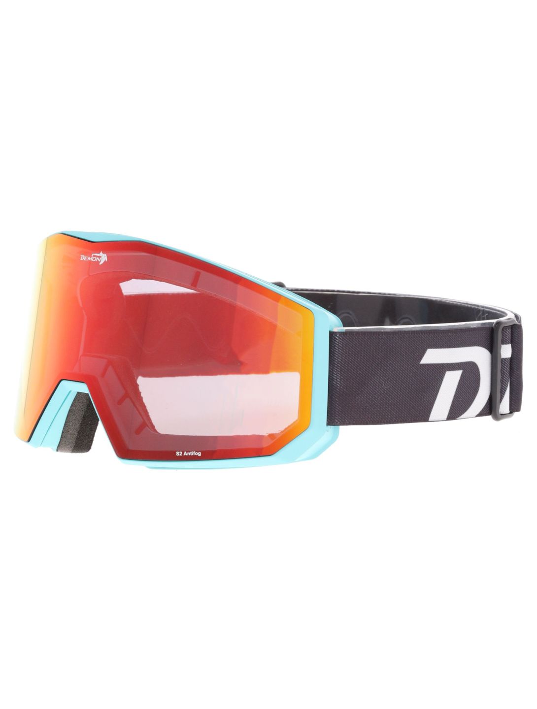 Demon, Future mascherina da sci unisex Matt Light Blue - Orange Red Mirror blu 