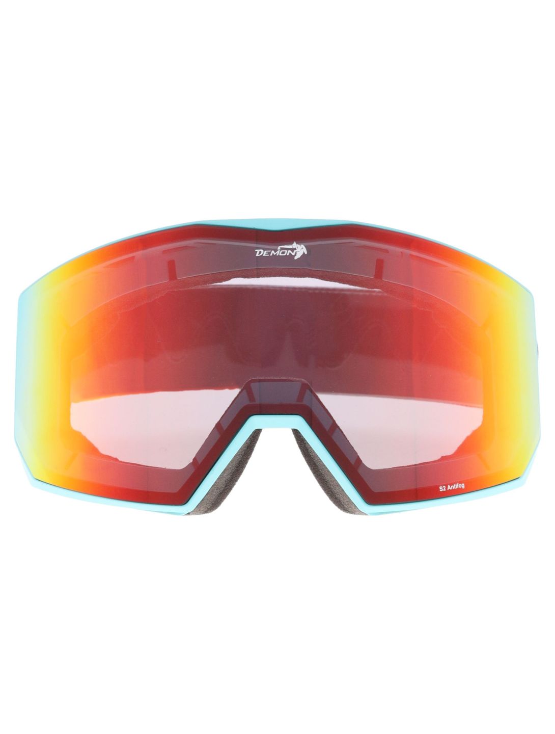 Demon, Future mascherina da sci unisex Matt Light Blue - Orange Red Mirror blu 