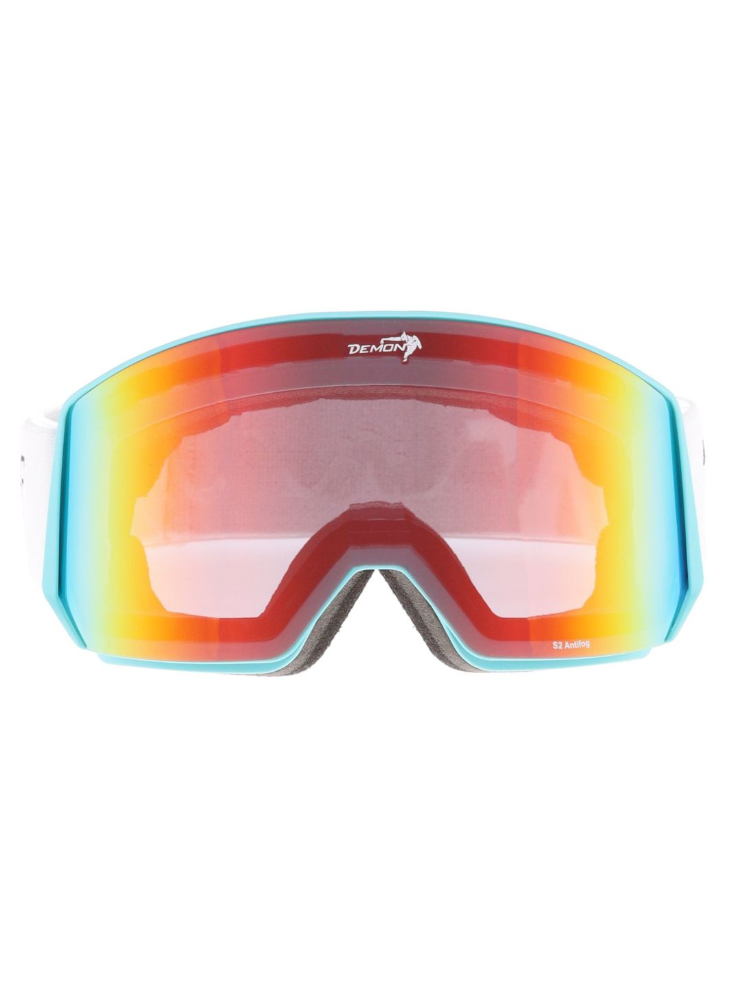 Demon, Intrepid (OTG) mascherina da sci unisex Matt Light Blue - Orange Red Mirror blu 