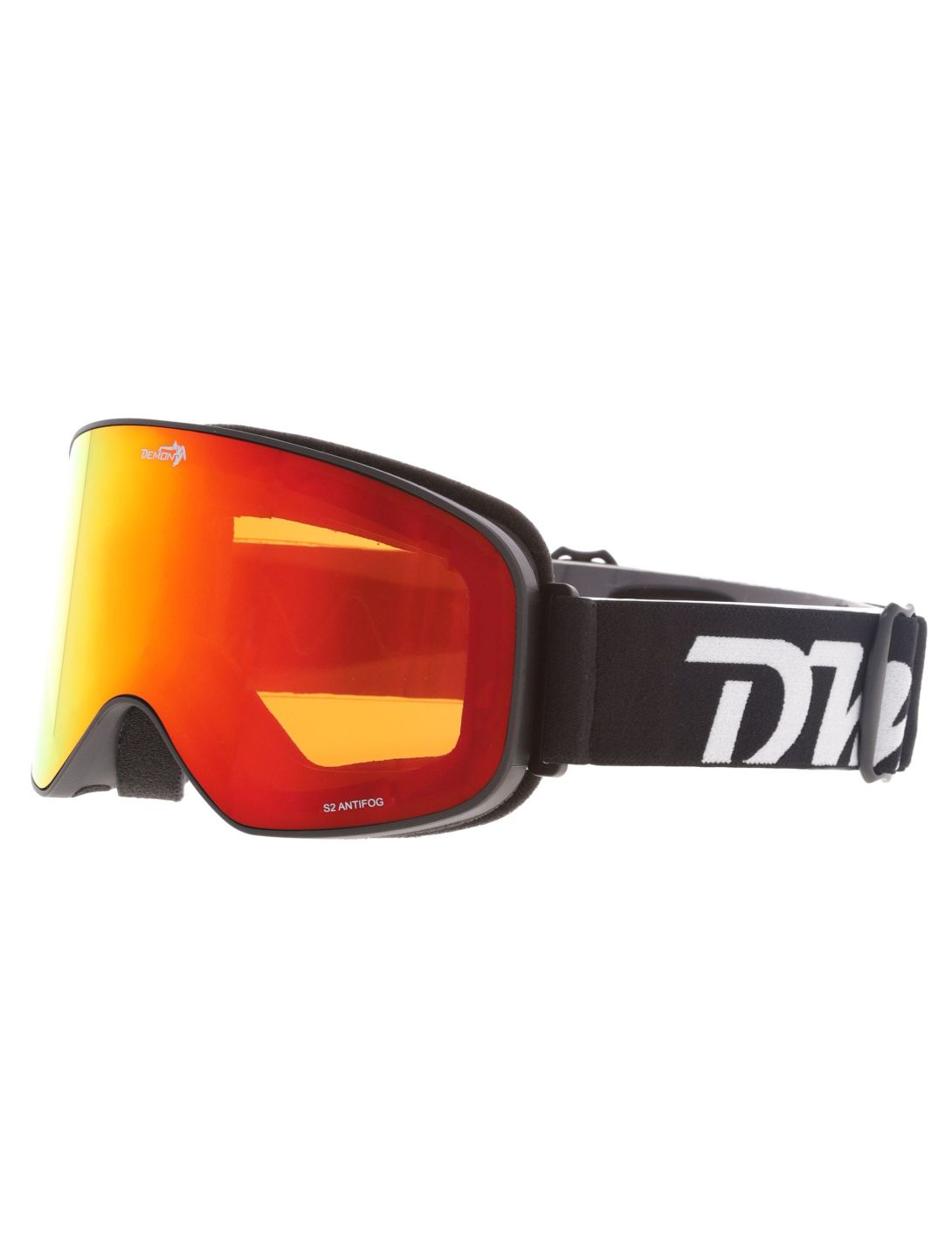 Demon, Master mascherina da sci unisex Matt Black Red - Orange Red Mirror nero, rosso 