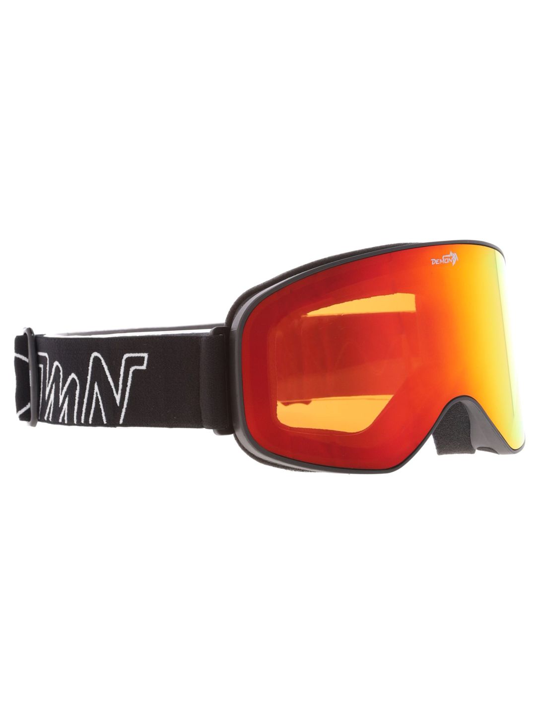 Demon, Master mascherina da sci unisex Matt Black Red - Orange Red Mirror nero, rosso 