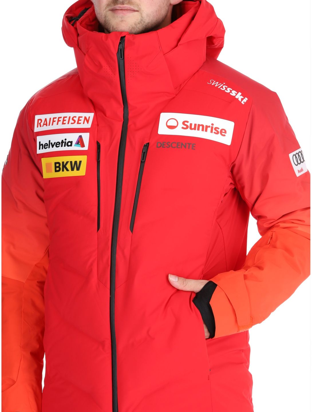 Descente, M-GK21 giacca sci uomo Swiss rosso 