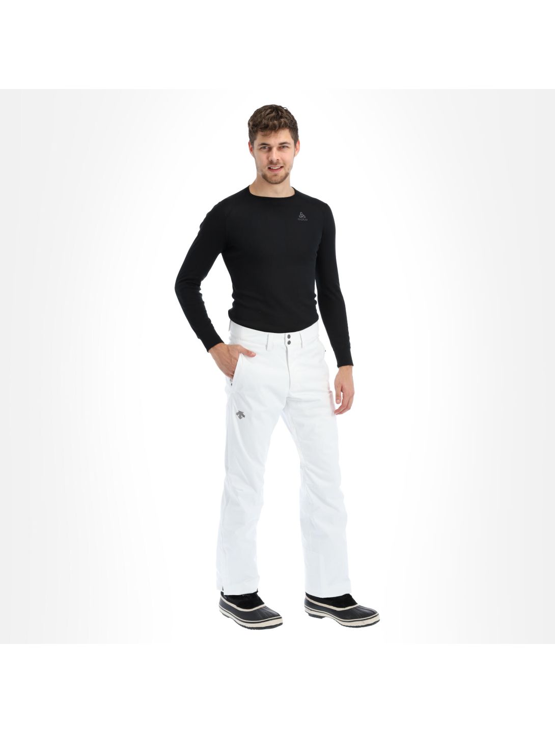 Descente, Stock Pant pantaloni da sci uomo super bianco