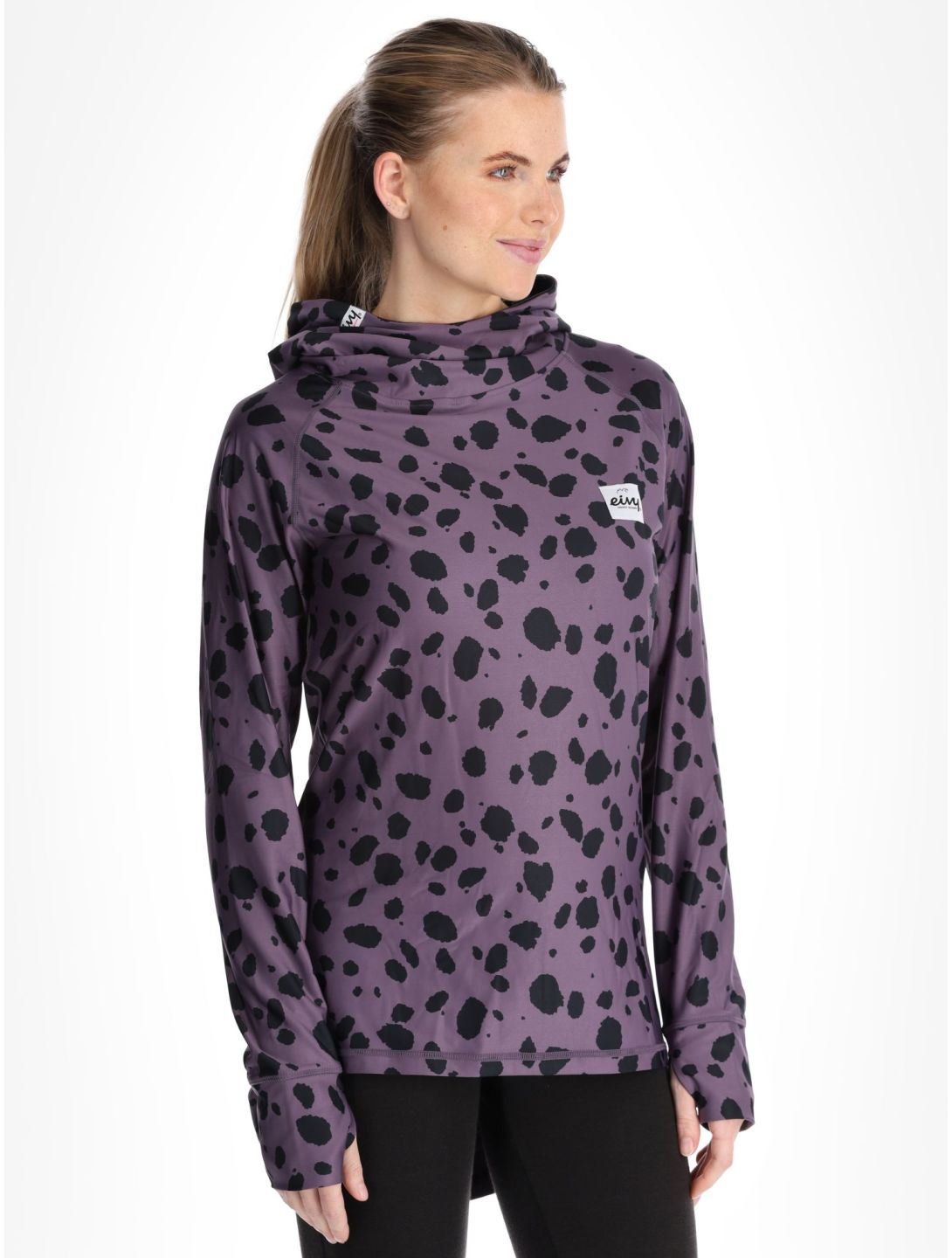 Eivy, Icecold Hood maglia termica donna Purple Cheetah nero, viola 