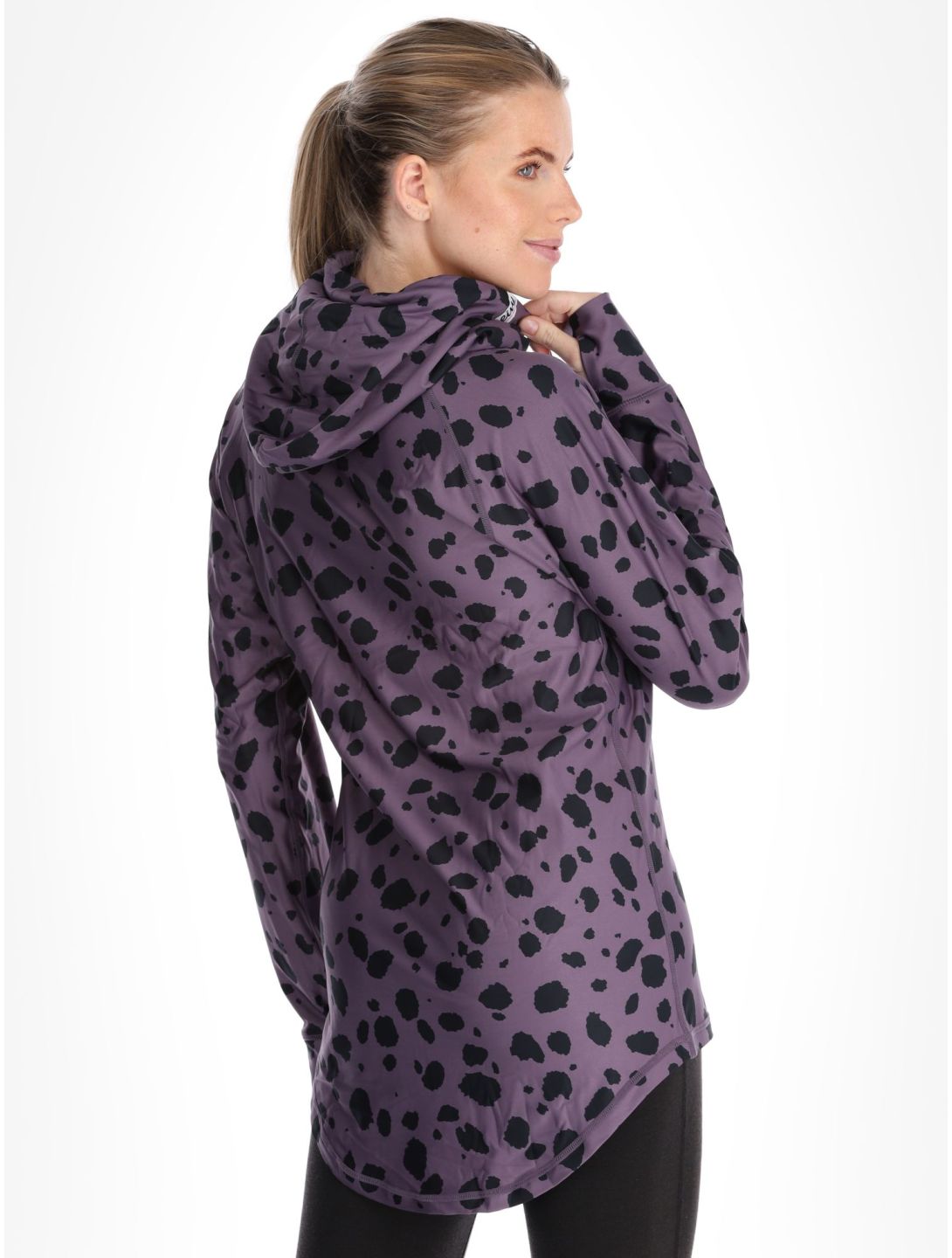 Eivy, Icecold Hood maglia termica donna Purple Cheetah nero, viola 