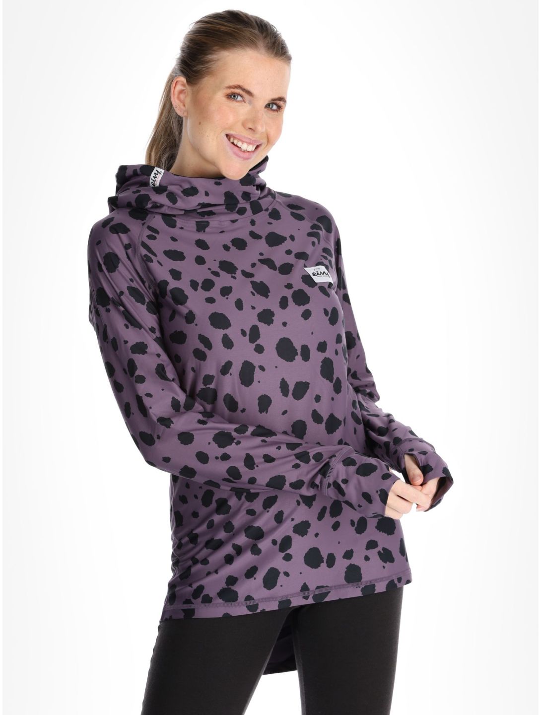 Eivy, Icecold Hood maglia termica donna Purple Cheetah nero, viola 