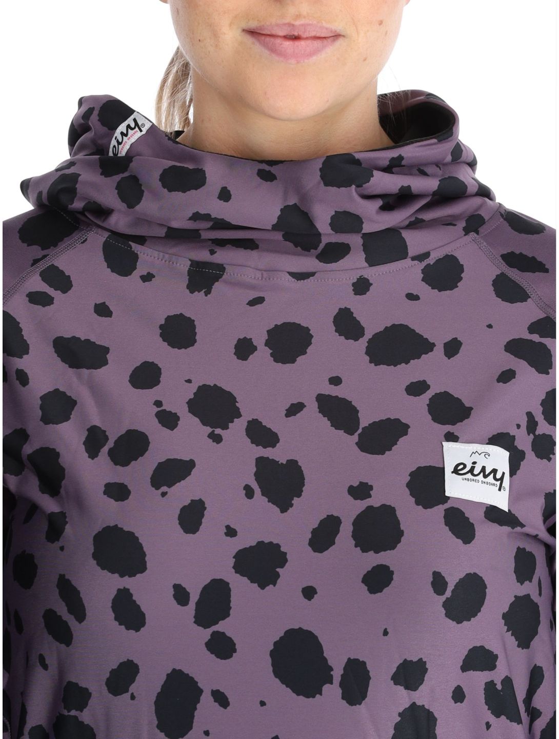 Eivy, Icecold Hood maglia termica donna Purple Cheetah nero, viola 