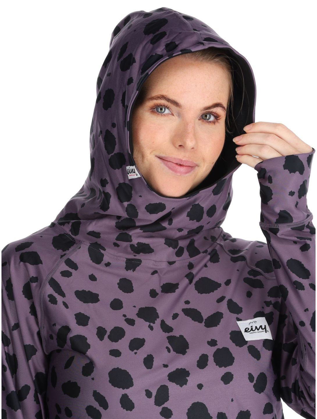 Eivy, Icecold Hood maglia termica donna Purple Cheetah nero, viola 