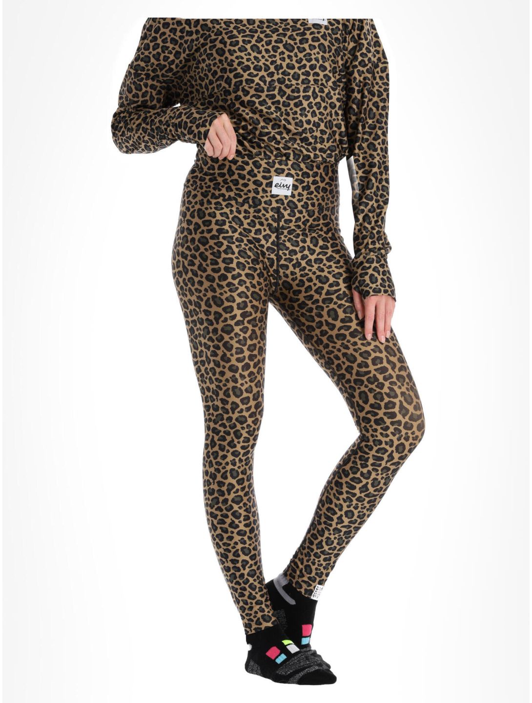 Eivy, Icecold Tights pantaloni termici donna Leopard marrone 