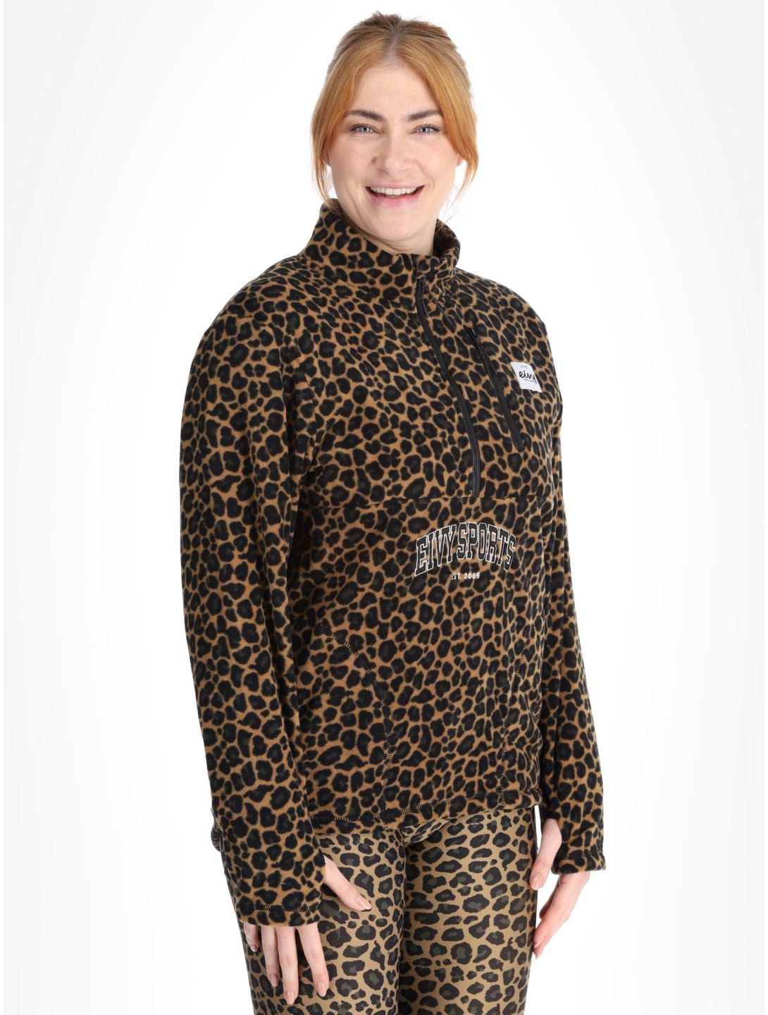 Eivy, Techlight Halfzip Fleece felpa donna Leopard marrone 