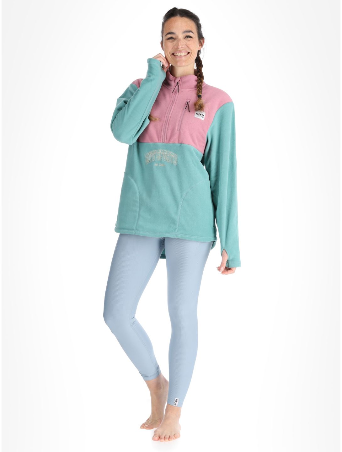 Eivy, Techlight Halfzip Fleece felpa donna Miami Turquoise verde 