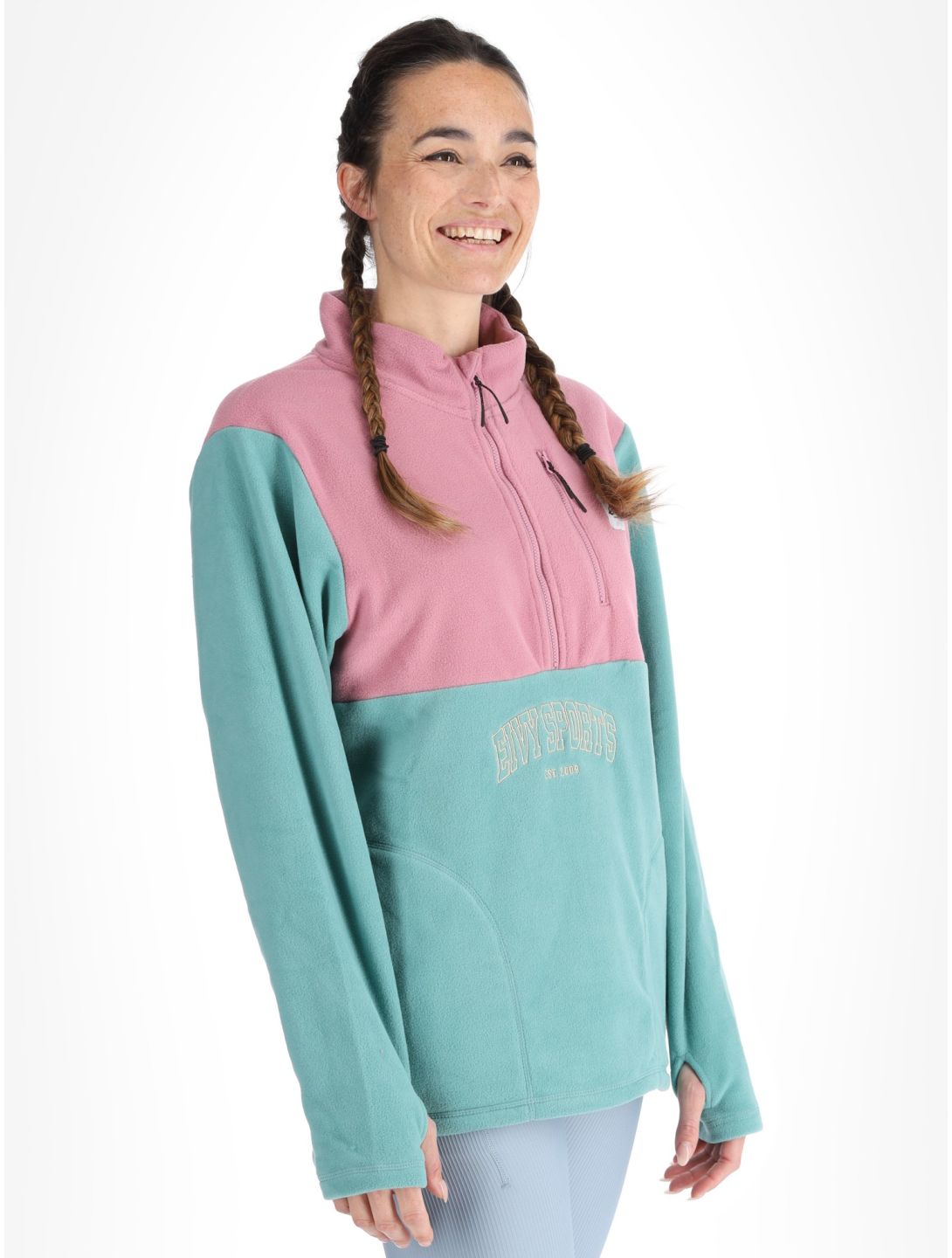 Eivy, Techlight Halfzip Fleece felpa donna Miami Turquoise verde 