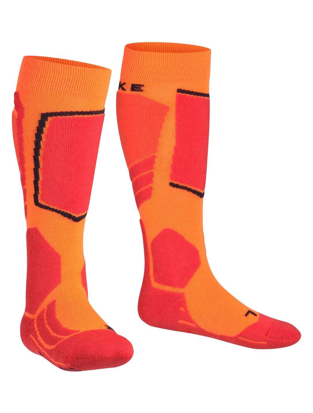 Falke, SK2 Intermediate calzini da sci bambino Flash Orange arancio, rosso 