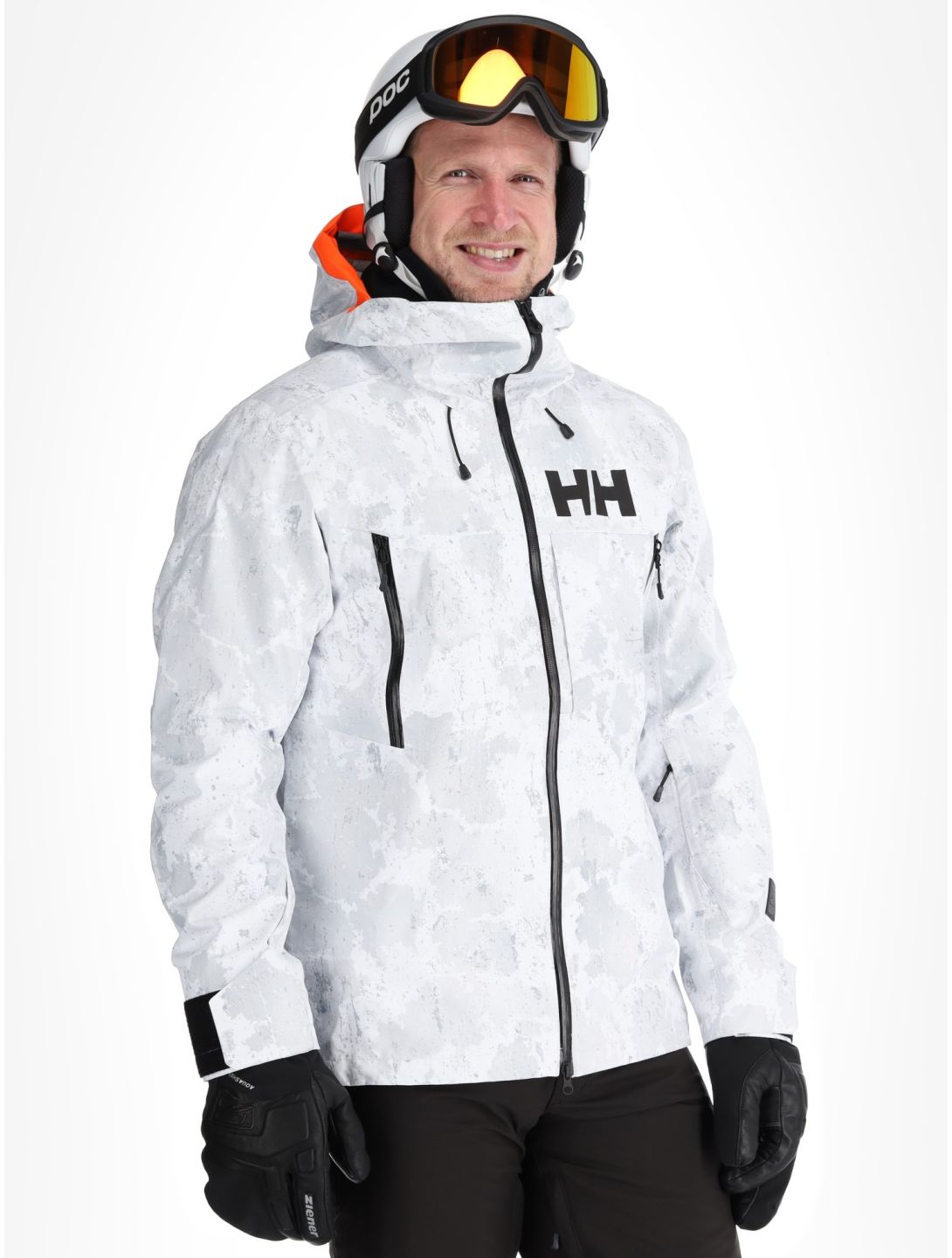 Helly Hansen, Sogn Shell 2.0 guscio uomo Grey Fog Snow Camo AOP bianco, grigio 