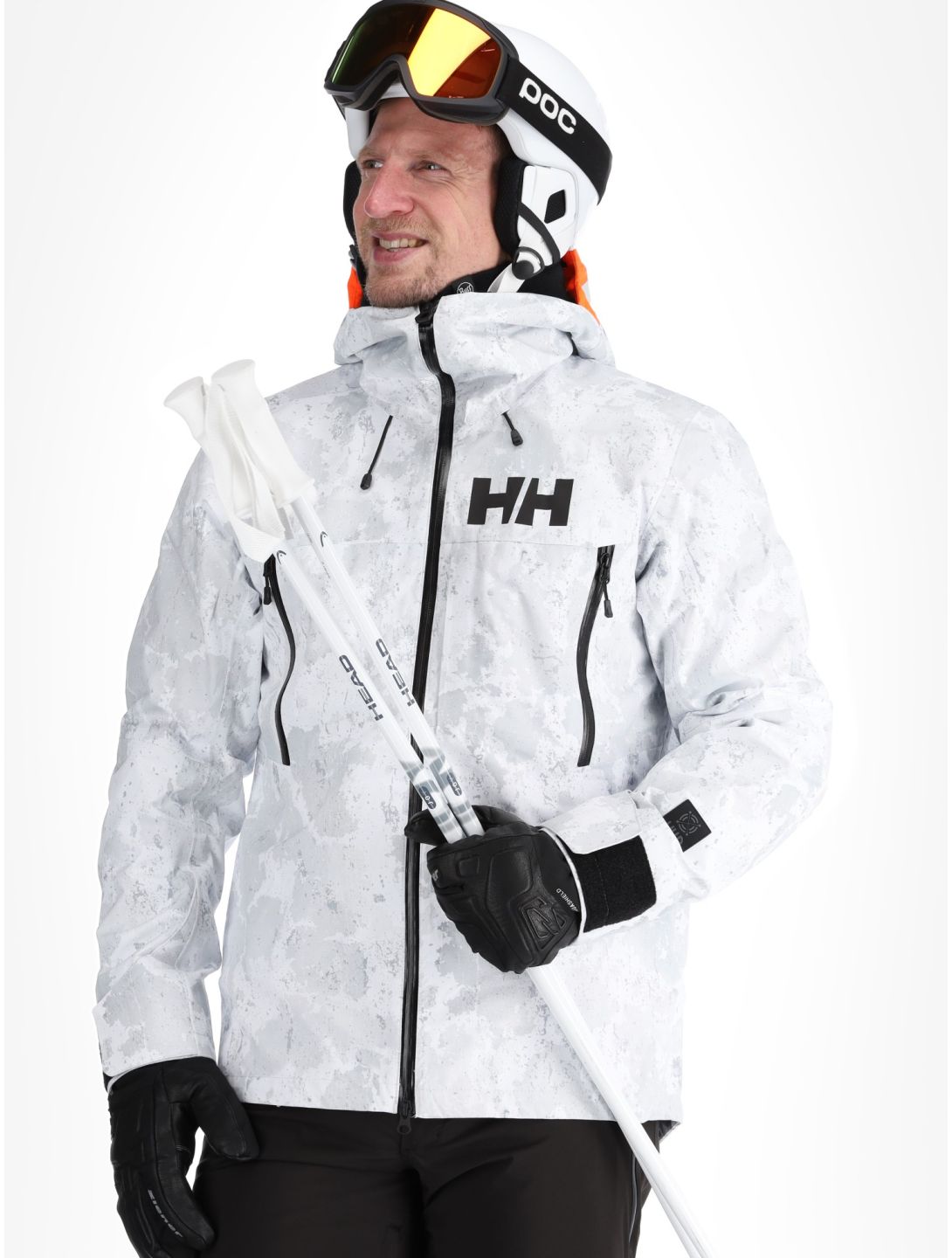 Helly Hansen, Sogn Shell 2.0 guscio uomo Grey Fog Snow Camo AOP bianco, grigio 