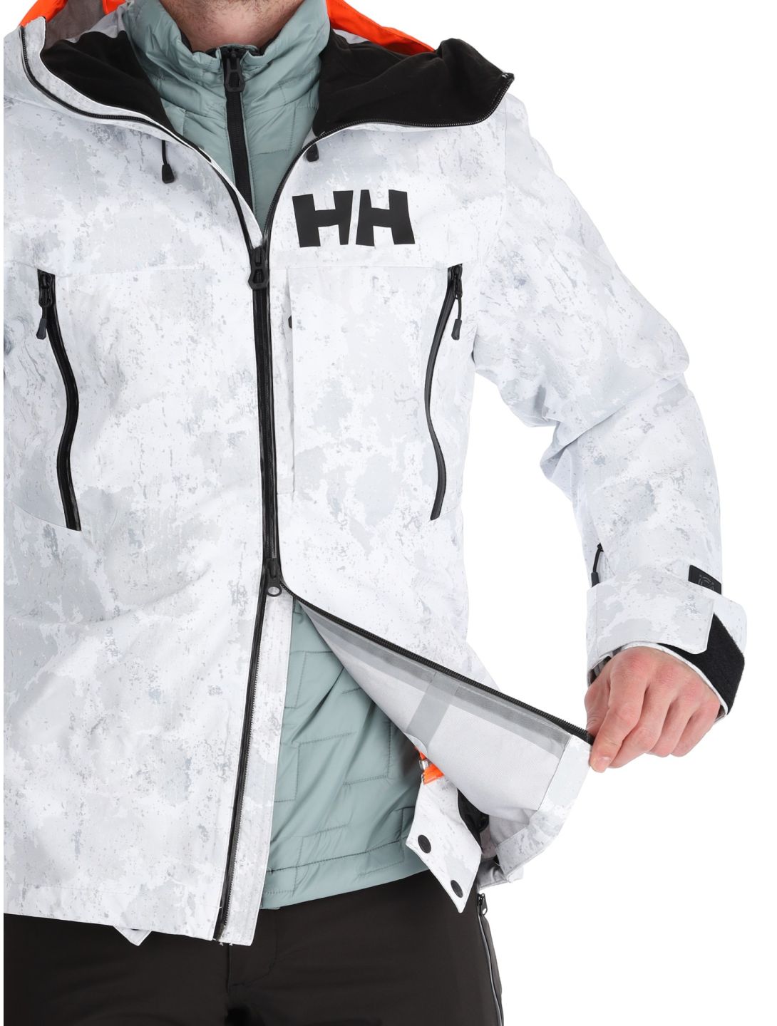 Helly Hansen, Sogn Shell 2.0 guscio uomo Grey Fog Snow Camo AOP bianco, grigio 