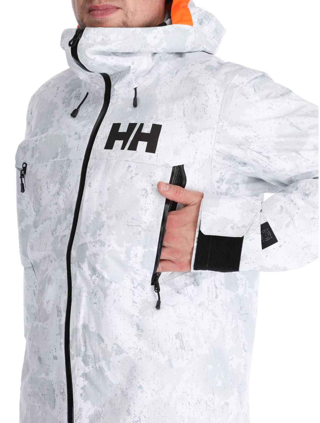 Helly Hansen, Sogn Shell 2.0 guscio uomo Grey Fog Snow Camo AOP bianco, grigio 